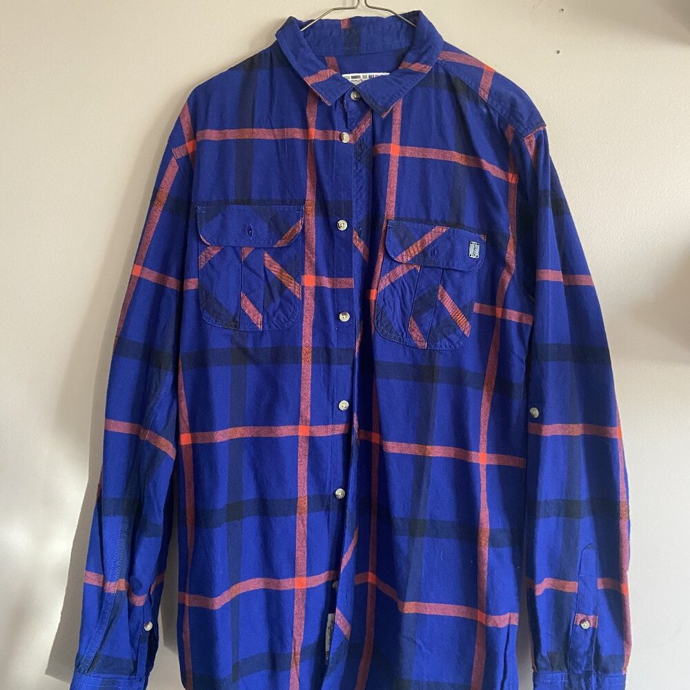 Triple Five Soul Plaid Button Up, Blue Size US M